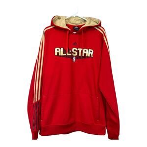 Adidas 2010 NBA All Star Game Hoodie Sweatshirt Basketball Red Size XL Athletic